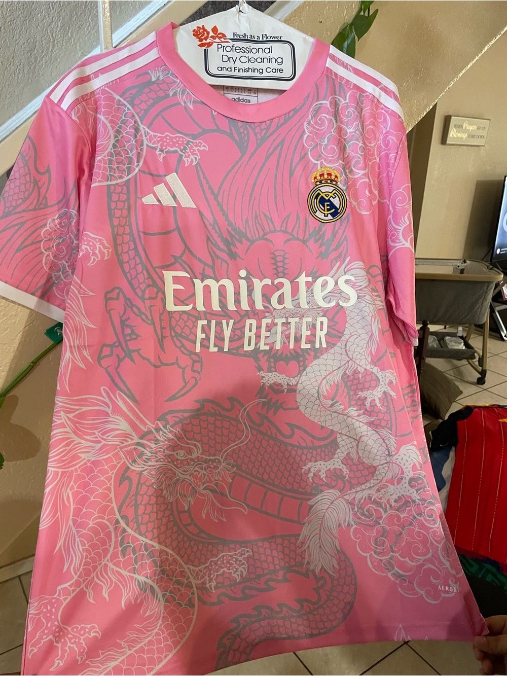 adidas Real Madrid Kids Pink Dragon Graphic Jersey